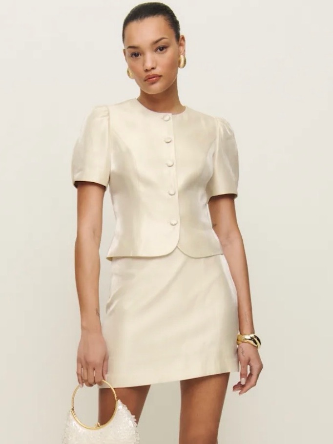 Reformation Cream Mika Two Piece Set